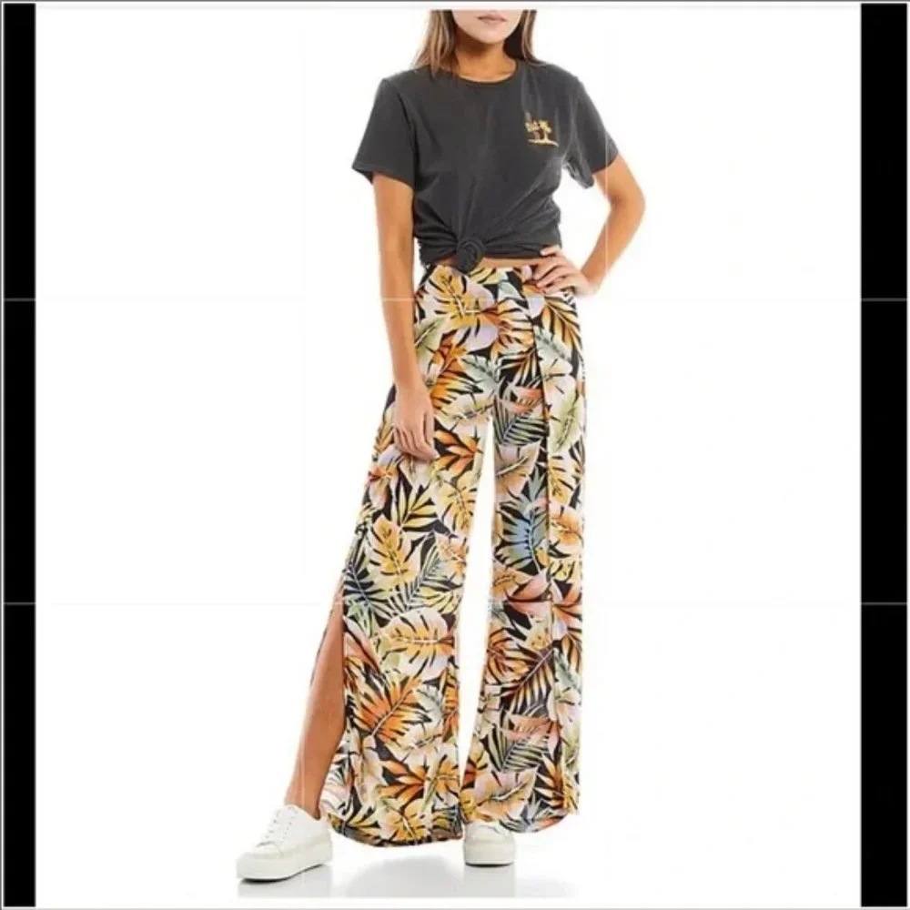 Billabong Split Leg Floral Pants - Picture 3 of 3